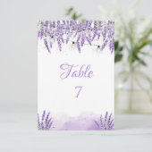 水彩ラベンダー ストリング ライト E 招待状 (スタンド正面)
