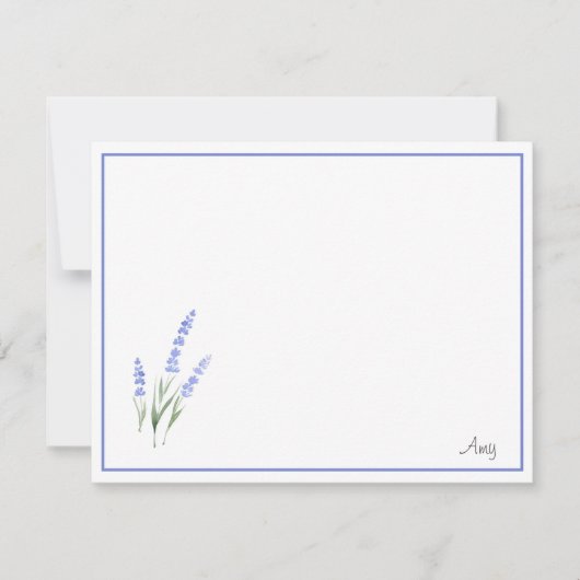水彩ラベンダー ノートカード (正面)