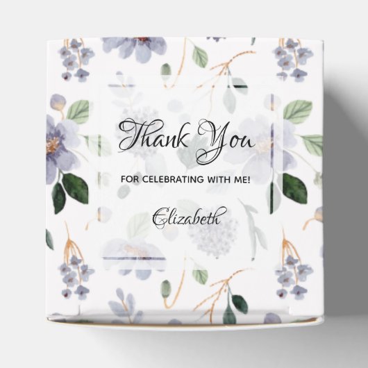 水彩ラベンダー パープルの花 フェイバーボックス (上部)