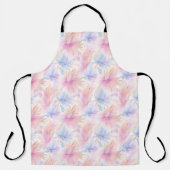 水彩ラベンダー ピンクの花 パステル 春 エプロン (正面)