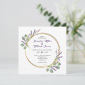 水彩ラベンダー＆ユーカリの結婚式 招待状 (スタンド正面)