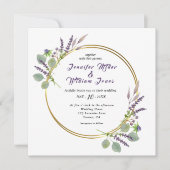 水彩ラベンダー＆ユーカリの結婚式 招待状 (正面)
