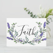 水彩ラベンダー ユーカリ 書道 信仰 招待状 (スタンド正面)