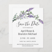 水彩ラベンダー ユーカリ Save The Date セーブザデート (正面/裏面)