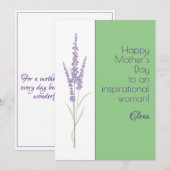 水彩ラベンダー ライトグリーン 母の日 シーズンカード (正面/裏面)