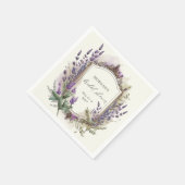 水彩ラベンダー レガル ブライダルシャワー スタンダードカクテルナプキン (角)