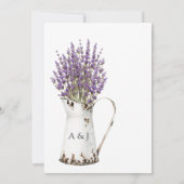 水彩ラベンダー　結婚式の前に乾杯　ラベンダー色のウェディングパーティー 招待状 (裏面)