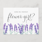 水彩ラベンダーWIllあなたは私の花の女の子 インビテーションポストカード (正面)