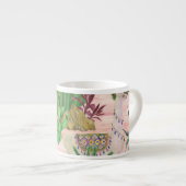 水彩ラマとサボテン模様。 エスプレッソカップ (正面右)