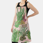 水彩ラマとサボテン模様。 エプロン (インサイチュ)