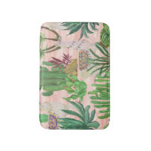 水彩ラマとサボテン模様。 バスマット (正面縦)