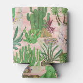 水彩ラマとサボテン模様。 缶クーラー (裏面)