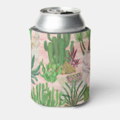 水彩ラマとサボテン模様。 缶クーラー (缶裏面)