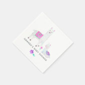 水彩ラマをテーマにしたベビーシャワー スタンダードカクテルナプキン (角)