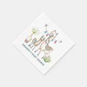 水彩ラマをテーマにしたベビーシャワー スタンダードカクテルナプキン (角)