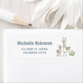 水彩ラマをテーマにしたベビーシャワー ラベル (インサイチュ)