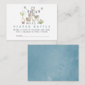 水彩ラマをテーマにした赤ちゃんシャワーおむつラッフル エンクロージャーカード (正面/裏面)