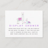 水彩ラマをテーマにした赤ちゃんシャワー表示シャワー エンクロージャーカード (正面)