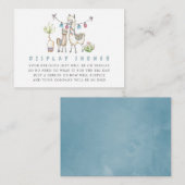 水彩ラマをテーマにした赤ちゃんシャワー表示シャワー エンクロージャーカード (正面/裏面)