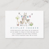 水彩ラマをテーマにした赤ちゃんシャワー表示シャワー エンクロージャーカード (正面)