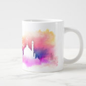 水彩ラマダーンモスクオレンジとパープル ジャンボコーヒーマグカップ (右)