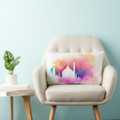 水彩ラマダーンモスクオレンジとパープル ランバークッション (椅子)