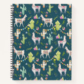 水彩ラマ国旗のパターン ノートブック (正面)