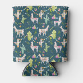 水彩ラマ国旗のパターン 缶クーラー (正面)