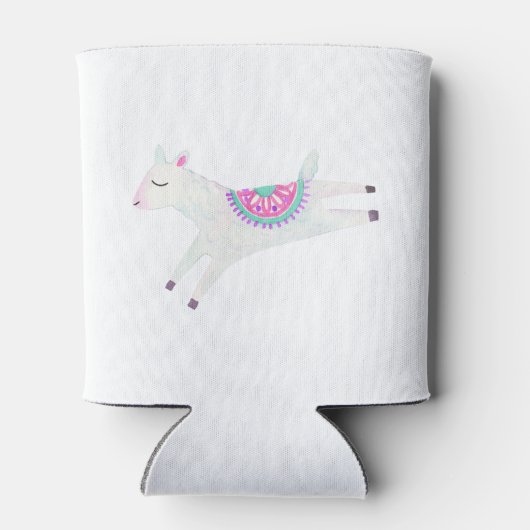 水彩ラマ子供の誕生日パーティー 缶クーラー (裏面)