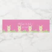 水彩ラマ赤ちゃんシャワーパーティー動物 ペットボトルラベル (シングルラベル)