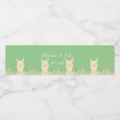 水彩ラマ赤ちゃんシャワーパーティー動物 ペットボトルラベル (シングルラベル)