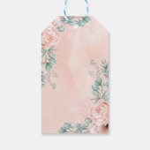 水彩ラマ赤面フラワーガールベビーシャワー ギフトタグ (裏面)