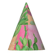 水彩ラマ、サボテン：シームレスパターン。 パーティーハット (裏面)