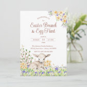 水彩ラムイースターサンデーお祝い 招待状 (スタンド正面)