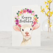 水彩ラムハッピーバースデーカード カード (黄色い花)