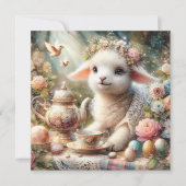 水彩ラムパステルイースターティーパーティー シーズンカード (正面)