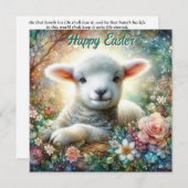 水彩ラムパステルフローラ宗教復活祭 シーズンカード (正面/裏面)