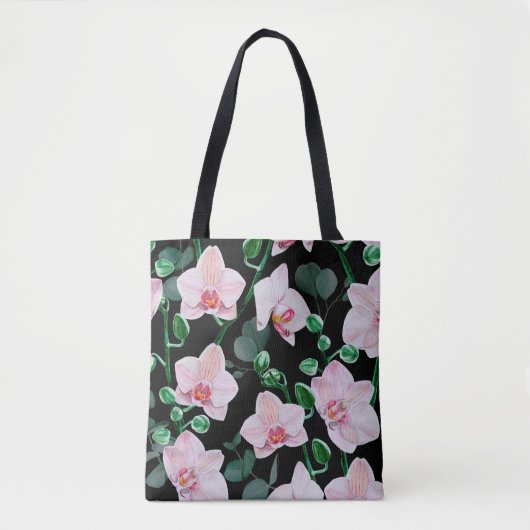 水彩ランの花とユーカリ葉のパ トートバッグ (正面)