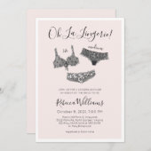 水彩ランジェリーシャワーブライダルシャワー 招待状 (正面/裏面)