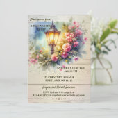 水彩ランタンフラワーフォト引っ越し祝いパーティー 招待状