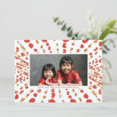 水彩ランタン中国の旧正月の写真 シーズンカード (スタンド正面)