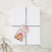 水彩ランタン金ゴールドピンクイードムバラクEid ギフトタグ (より糸付き)