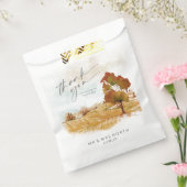 水彩ランドスケープありがとう秋の金ゴールドID786 フェイバーバッグ (封をした状態)