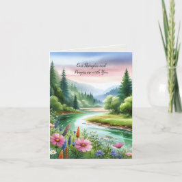 水彩ランドスケープ悔やみや弔慰 サンキューカード