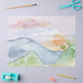 水彩ランドスケープ17X23デコページティッシュペーパー 薄葉紙 (クラフト)