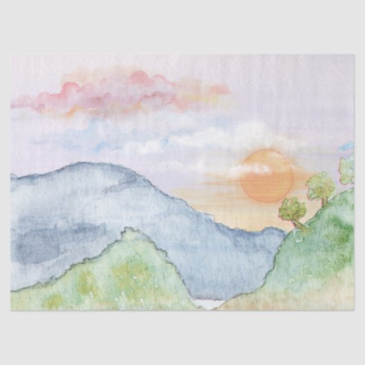 水彩ランドスケープ17X23デコページティッシュペーパー 薄葉紙 (正面)