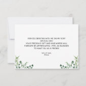 水彩ランドリーブルーベビーシャワー サンキューカード (裏面)