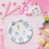 水彩ランドリーブルーベビーシャワー ペーパープレート (パーティー)