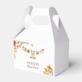 水彩ランドリー秋ボホグリーンリーベビーシャワー フェイバーボックス