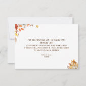 水彩ランドリー秋ボホベイビーシャワー サンキューカード (裏面)